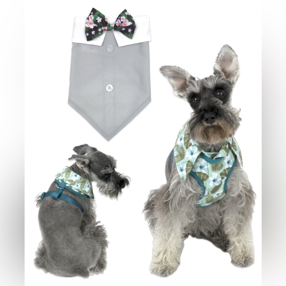 NWT Lot of 2x [Vibrant Life] Hawaiian Floral Harness & Bandanna Sz Medium Dog